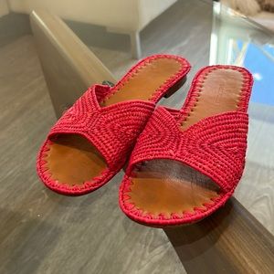 Carrie Forbes Salon Raffia Flat Slides